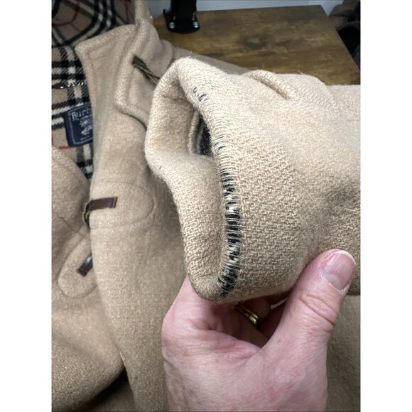 Burberry Duffle Toggle Coat Jacket Nova Check Lining Wool Hooded Preppy READ - Picture 14 of 15